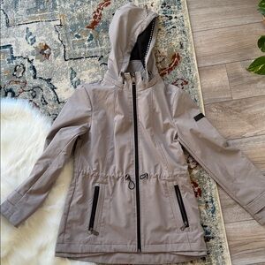 DKNY Women's Gray Utility Jacket with Hood